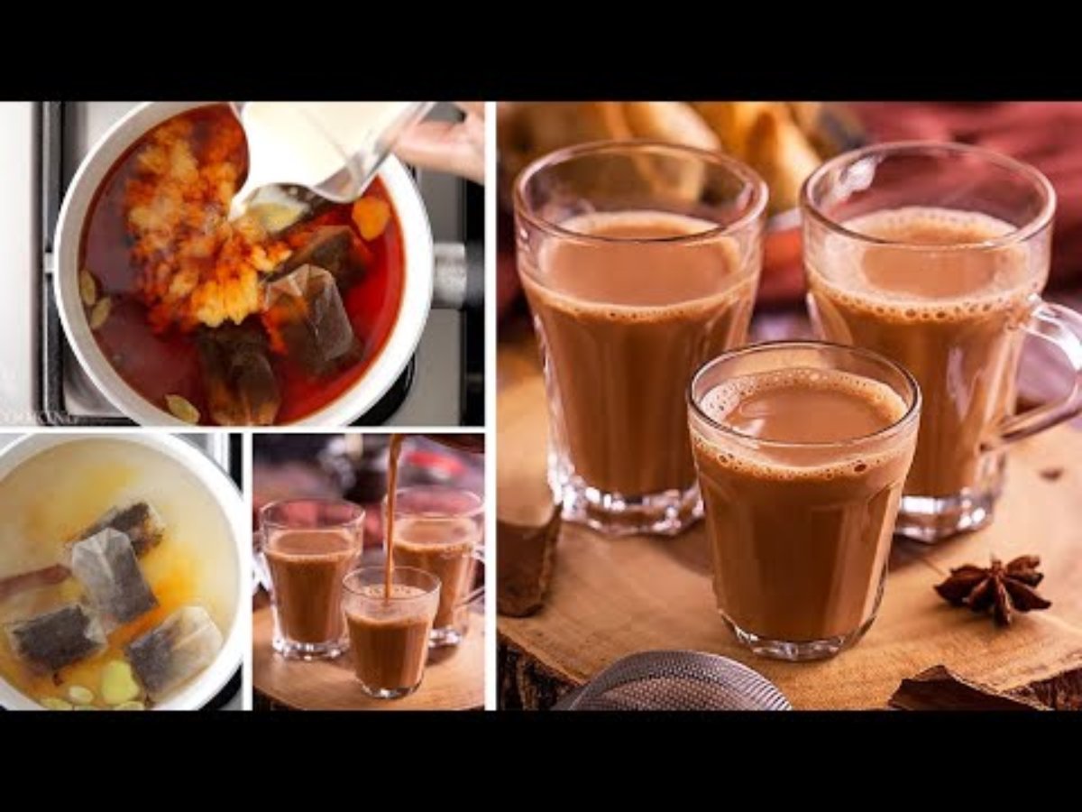 چای کرک غلیظ در حال دم کشیدن روی حرارت ملایم